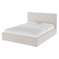 Béžová čalouněná dvoulůžková postel s úložným prostorem s roštem 140x200 cm Bufo Bed – MESONICA