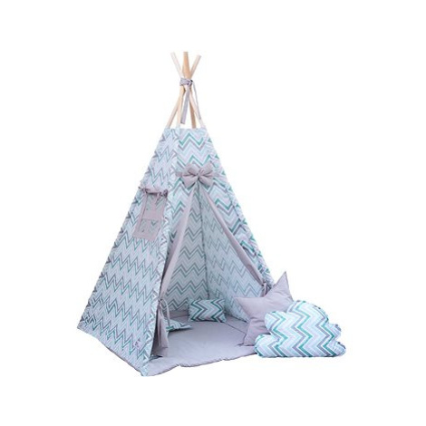 BabyTýpka teepee Cikcak mint grey