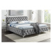 Estila Chesterfield čalouněná manželská postel Modern Barock s šedým sametovým potahem 160x200
