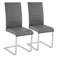 2x Jídelní židle, umělá kůže, šedé