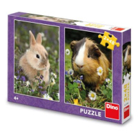 Puzzle Králíček a morče 2x48 dílků