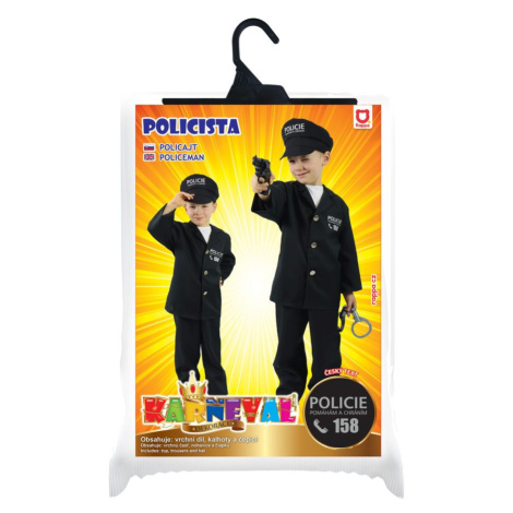 RAPPA Dětský kostým policista s čepicí - český potisk (S)
