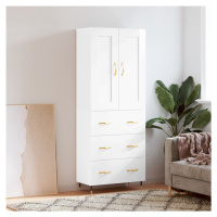 vidaXL Skříň highboard lesklá bílá 69,5 x 34 x 180 cm kompozitní dřevo