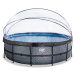 Bazén s krytem a pískovou filtrací Stone pool Exit Toys kruhový ocelová konstrukce 488*122 cm še
