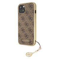 Pouzdro Guess 4G Charms zadní kryt GUHCP13MGF4GBR Apple iPhone 13 Brown