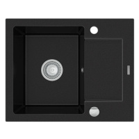 MEXEN Enzo granitový dřez 1-mísa dřez s vypouštěním krátký Board 576x465 mm, černá 6506571005-77