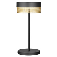 HELL LED stolní lampa Mesh, baterie, 30cm černá/zlatá