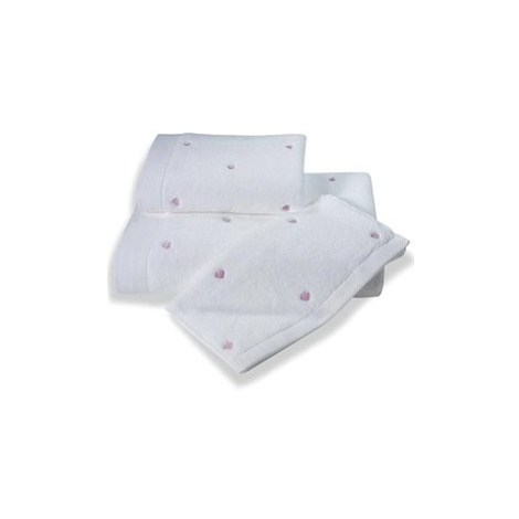 Soft Cotton Ručník Micro love 50 × 100 cm, bílá - lila srdíčka