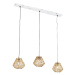Bambusová závěsná lampa s bílým podlouhlým 3-světlem - Canna Diamond