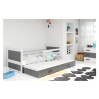 Dětská postel s výsuvnou postelí RICO 190x80 cm Šedá Bílá