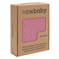 NEW BABY - Bambusová pletená deka se vzorem 100x80 cm pink
