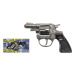 Gonher policejní revolver kovový stříbrný 8 ran, 13 x 8,5 cm