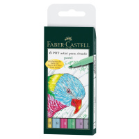 Popisovače Faber-Castell Pitt Artist Pen Brush - 6 ks, pastelové barvy