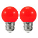 SADA 2x LED Žárovka PARTY E27/0,5W/36V červená 3000K