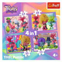 Trefl Puzzle 4v1 - Dobrodružství barevných Trollů / Universal Trolls 3 (2023)