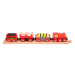 Bigjigs Rail vláčkodráha - Nákladní vlak červený + 3 koleje
