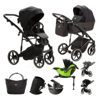 ADAMEX - Kočárek kombinovaný Mobi New Lux Black + KIDDY Evoluna i-size 2 + základna