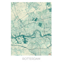 Mapa Rotterdam, Hubert Roguski, 30x40 cm