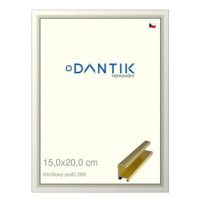 DANTIK rámeček 15 × 20, ALU profil 7269 Zlatý lesklý sklo čiré