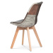 Jídelní židle ADERYN šedá/hnědá, patchwork