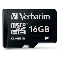 Paměťová karta Verbatim MicroSDHC 16GB (Class 10)