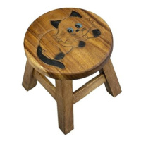Dřevěná dětská stolička - KOČIČKA ČÍHACÍ