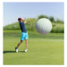 Fotografie Man playing golf at club hitting the ball, Jasmin Merdan, 40 × 40 cm