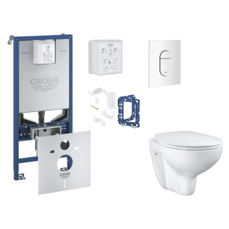 Grohe Rapid SLX - Set předstěnové instalace, klozetu, sedátka SoftClose, tlačítka Arena Cosmopol