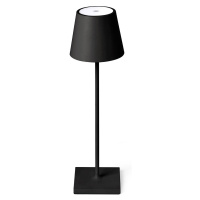FARO BARCELONA LED stolní lampa Toc s USB nabíječkou, IP54, černá