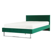 BELIANI postel BELLOU 160 × 200 cm, sametová, zelená