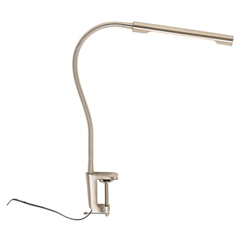 Upínací stolní lampa ocelová včetně LED s dotykovým stmívačem - Lionard QAZQA