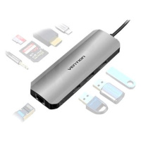 Vention 9-in-1 USB-C to HDMI/3xUSB 3.0/RJ45/SD/TF/3.5mm/PD100W Aluminum