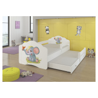 Dětská postel s obrázky - čelo Casimo II bar Rozměr: 160 x 80 cm, Obrázek: Slůně