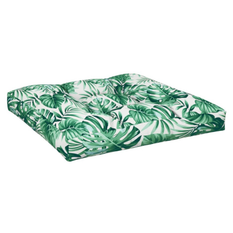 vidaXL Poduška na palety vzor listů 80 x 80 x 12 cm textil