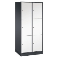 C+P Ocelová skříň s uzamykatelnými boxy INTRO, výška boxu 580 mm, š x h 820 x 600 mm, 6 boxů, ko