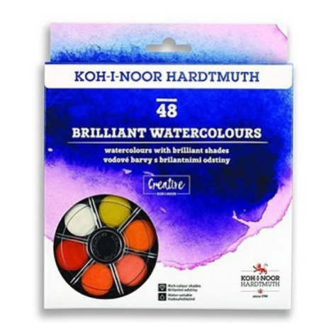Koh-i-noor vodové barvy/vodovky BRIILIANT kulaté 48 barev Kohinoor