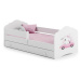 ArtAdrk Dětská postel CASIMO | se zásuvkou a zábranou Provedení: Modrý medvídek
