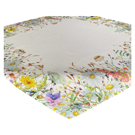 Vzorovaný ubrus na stůl FLOWERS 85x85 cm Mybesthome Decora