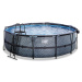 Bazén s krytem a pískovou filtrací Stone pool Exit Toys kruhový ocelová konstrukce 488*122 cm še