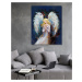 Obrazy na stěnu - Modlící se anděl s abstraktními křídly Rozměr: 40x50 cm, Rámování: vypnuté plá