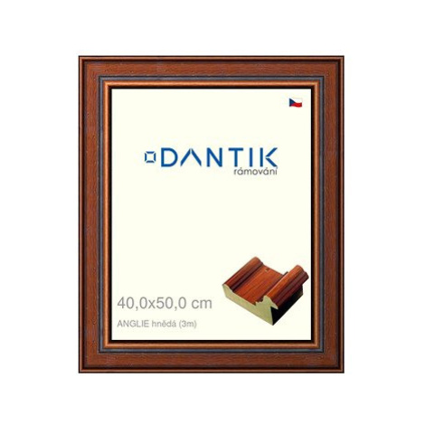 DANTIK rámeček 40 × 50, ANGLIE hnědý plexi čiré