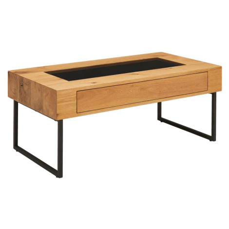 Novel KONFERENČNÍ STOLEK, černá, barvy dubu, dřevo, kov, sklo, kompozitní dřevo, 110/60/45 cm