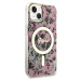 Zadní kryt Guess PC/TPU Flowers IML MagSafe pro Apple iPhone 14, růžová