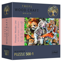 Trefl Wood Craft Origin Puzzle Divoké kočky v džungli 501 dílků - dřevěné - Trefl