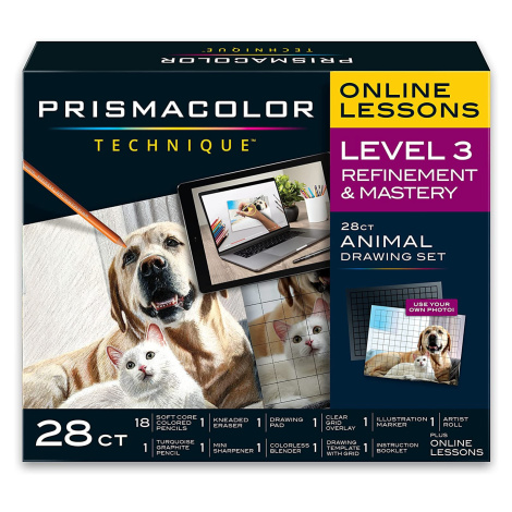 Prismacolor, ‎2154393, Prismacolor Technique, level 3, Animal Drawing Set, 28 ks