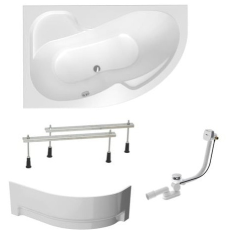 Asymetrická vana Laguna Fortuna Plus 170x100 cm akrylát levá SIKOFO1700LAPNP