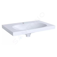 Geberit 500.630.01.2 - Umyvadlo 750x482 mm, otvor pro baterii, se skrytým přepadem, bílá