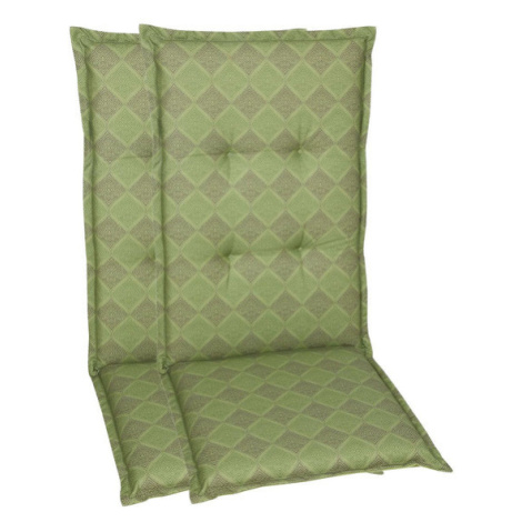 GO-DE Textil Sada zahradních podsedáků Raute (zelená, vysoká opěrka, 2 kusy)