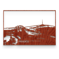 FK Dřevěná nástěnná dekorace - Hora PRADĚD Velikost: L (600 x 400 mm), Moření: Mahagon