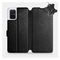 Flip pouzdro na mobil Samsung Galaxy A71 - Černé - kožené - Black Leather